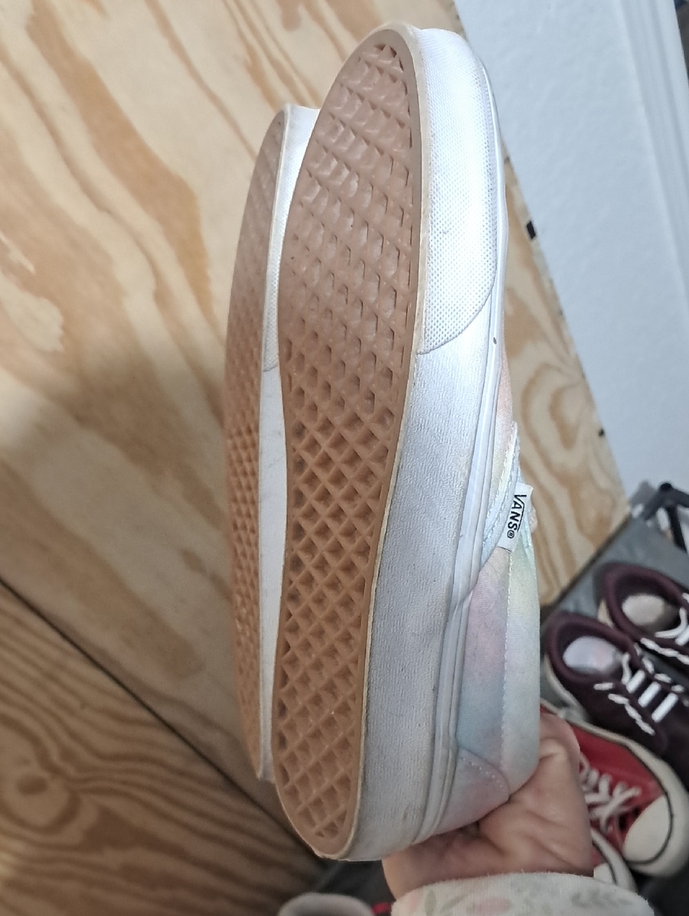Vans Slip-On Canvas Sneakers in Pastel Pink Blue Yellow Lavender - Picture 4 of 4
